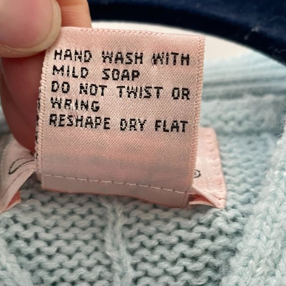 Vintage Jaclyn Smith Sweater Pastel Blue Fairy Kei Core Beaded Floral Lace 80s - Picture 11 of 11